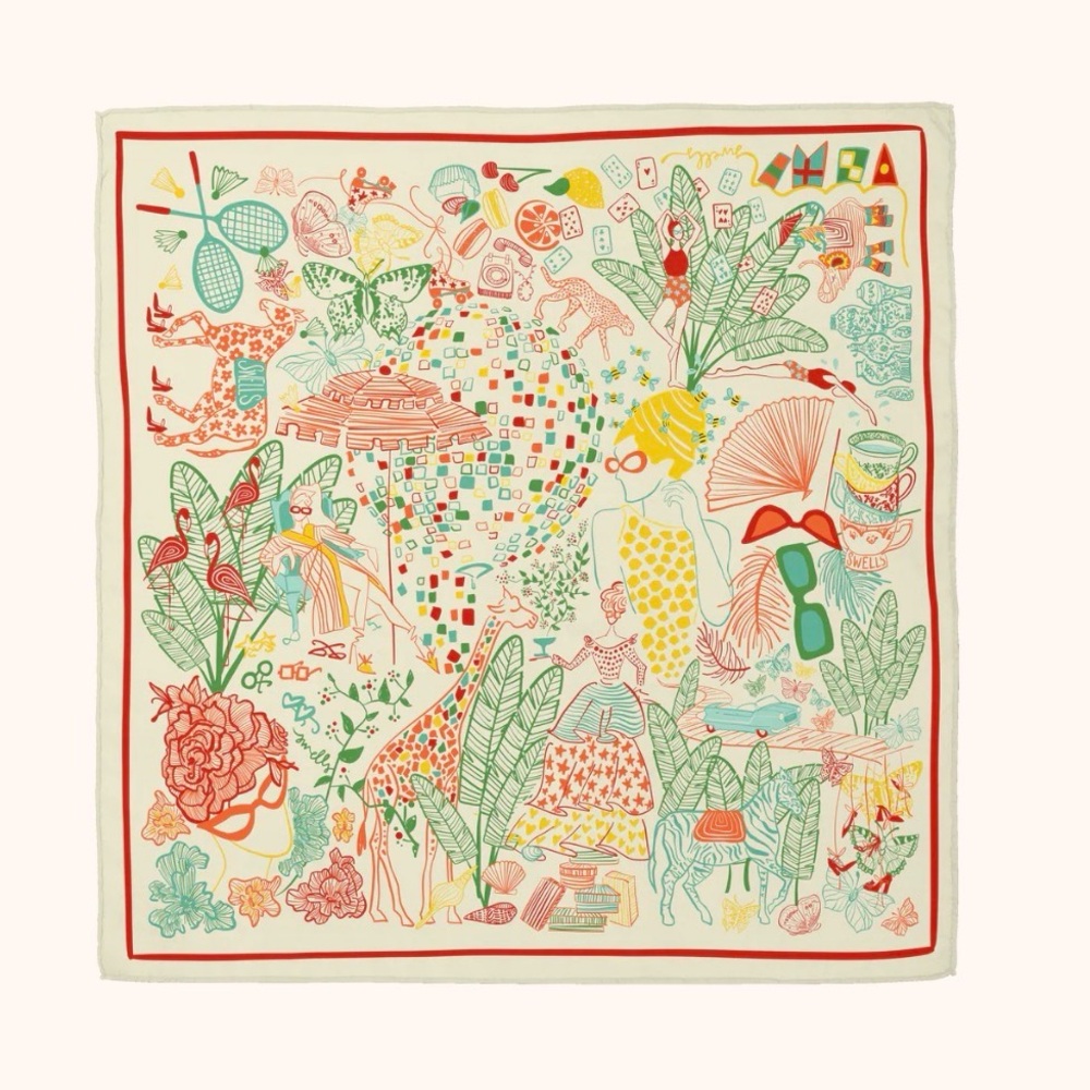 Swells Lou Pinet Large Silk Scarf - Picture 2 of 3